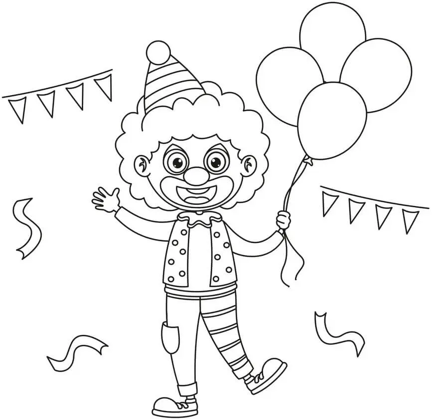 Coloriage Clown Carnaval Fête Rigolo - Clown à imprimer