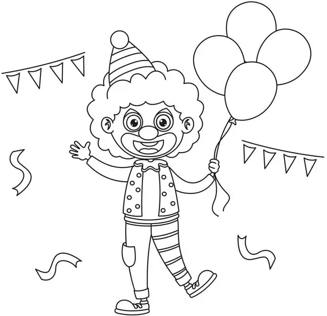 Coloriage Clown Carnaval Fête Rigolo - Clown à imprimer