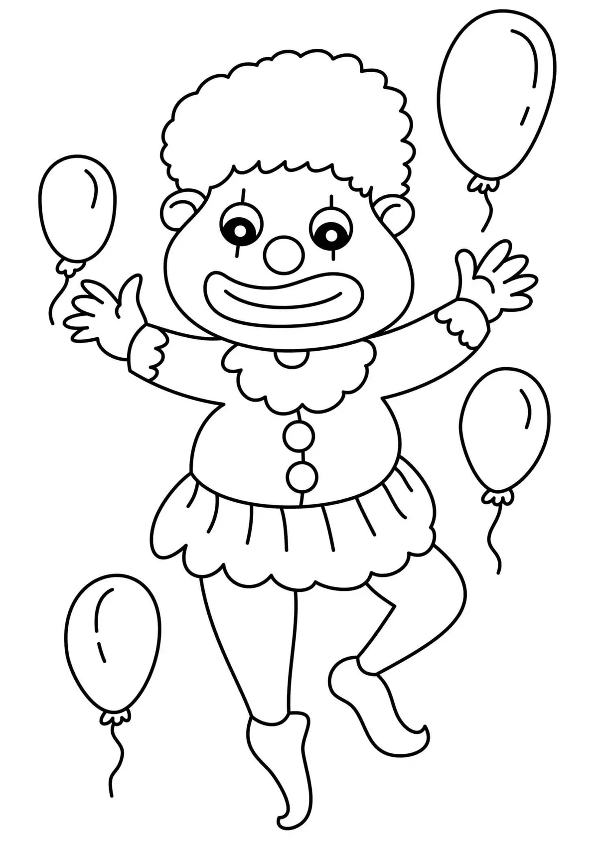 Disegno di Clown che balla facile da stampare
