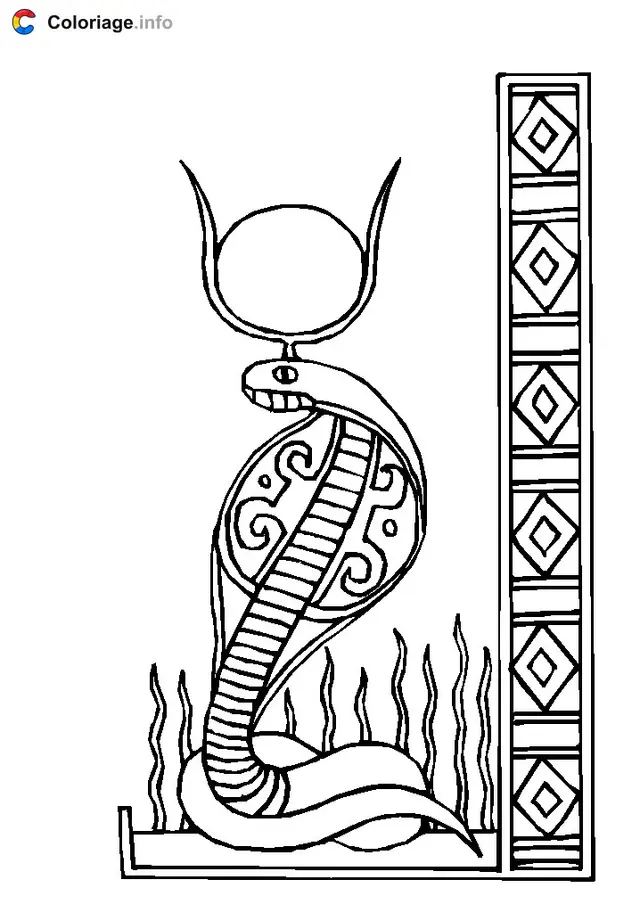 Coloriage Cobra égyptien - Égypte à imprimer