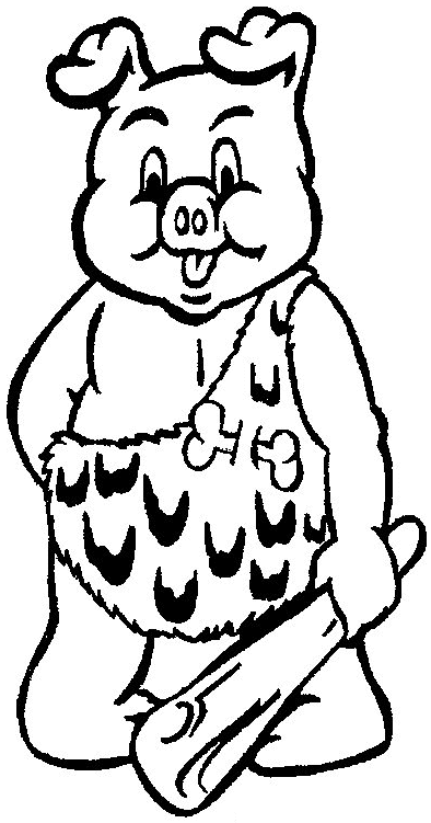 Coloriage Cochon Des Cavernes - Animaux à imprimer