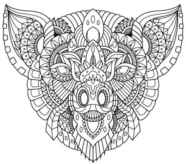 Coloriage Cochon Mandala Zentangle - Cochon à imprimer