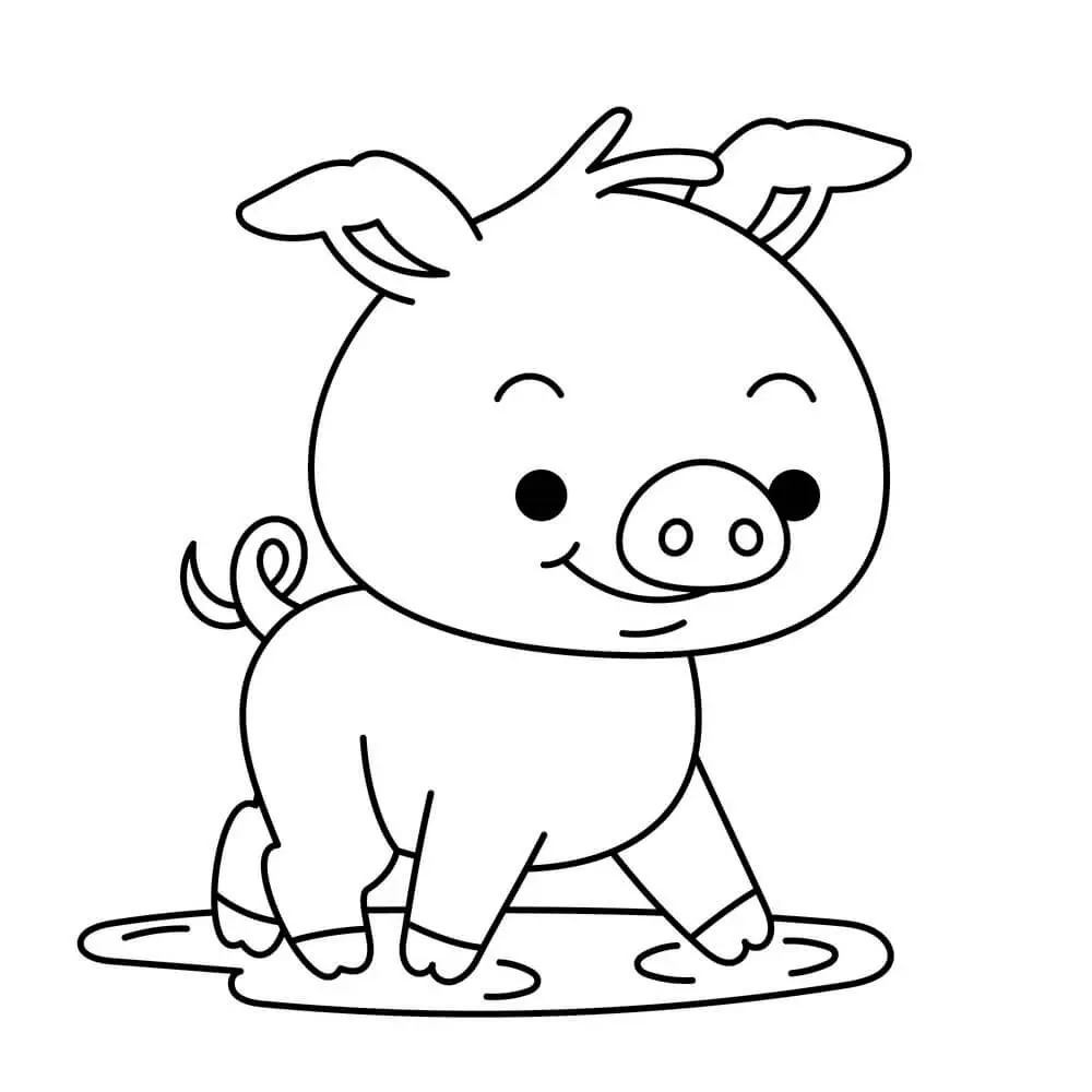 Coloriage Cochon Mignon Maternelle - Poule à imprimer