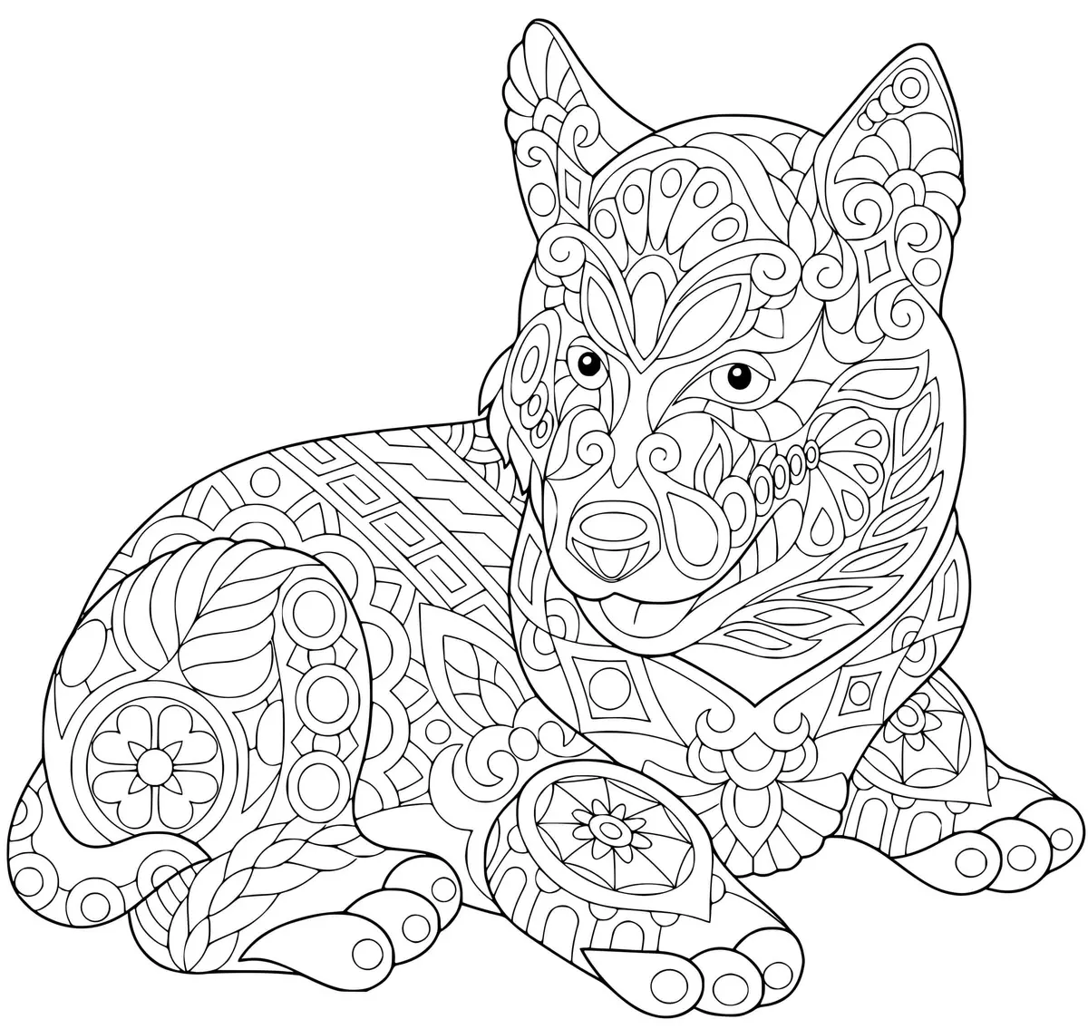 English Cocker Spaniel and Retriever Dogs coloring page to print