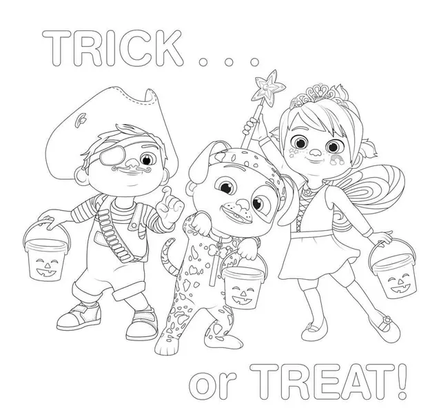 Coloriage Cocomelon Halloween Trick Or Treat - Cocomelon à imprimer