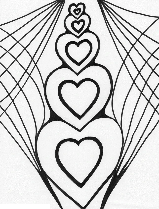 Coloriage Cœur orné de détails floraux - Coeur à imprimer