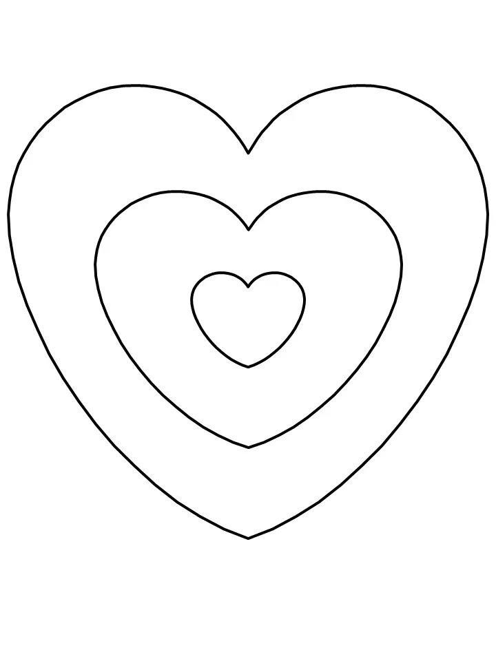 Coloriage Cœur amoureux avec arabesques - Coeur à imprimer