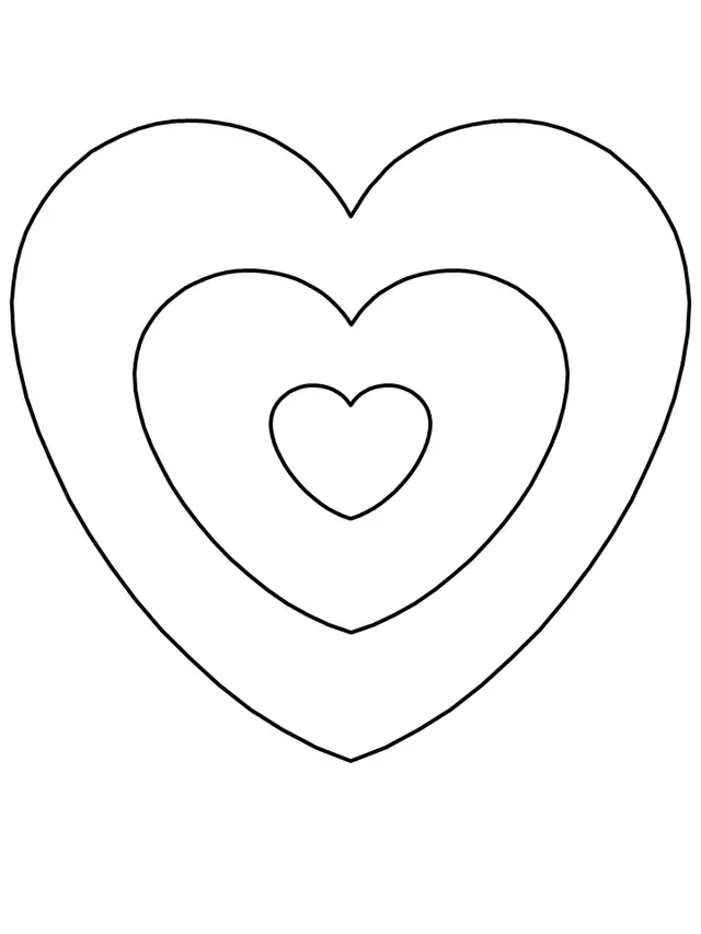 Coloriage Cœur amoureux avec arabesques - Coeur à imprimer
