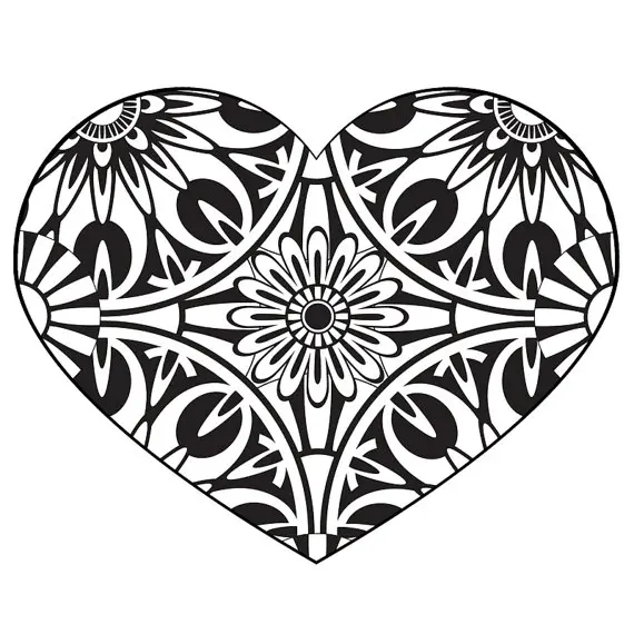 Coloriage Cœur Amour Adulte - Coeur à imprimer