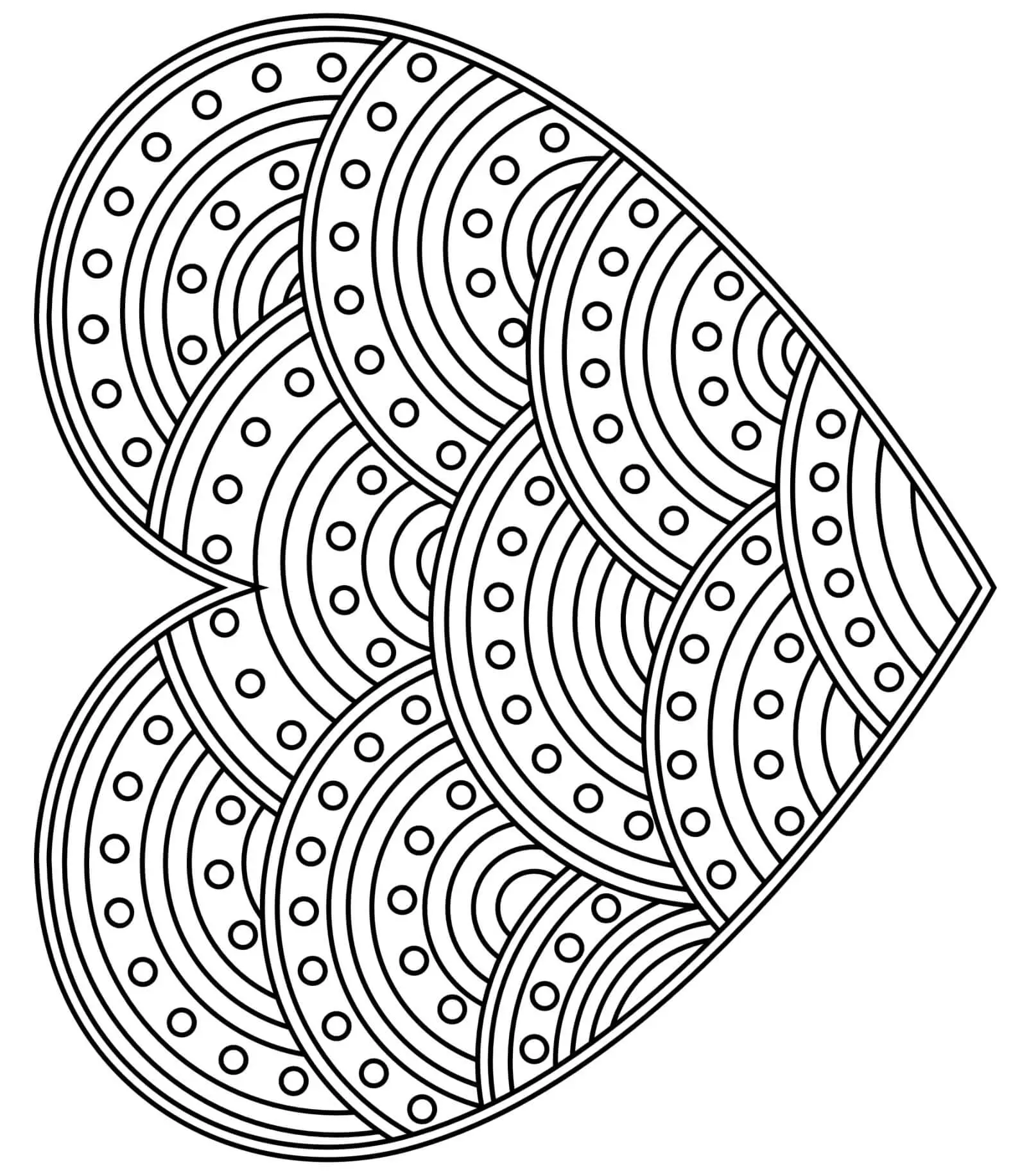 Coloriage Cœur Arc En Ciel Mandala - Saint-Valentin à imprimer