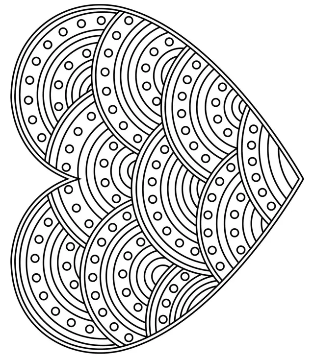 Coloriage Cœur Arc En Ciel Mandala - Saint-Valentin à imprimer