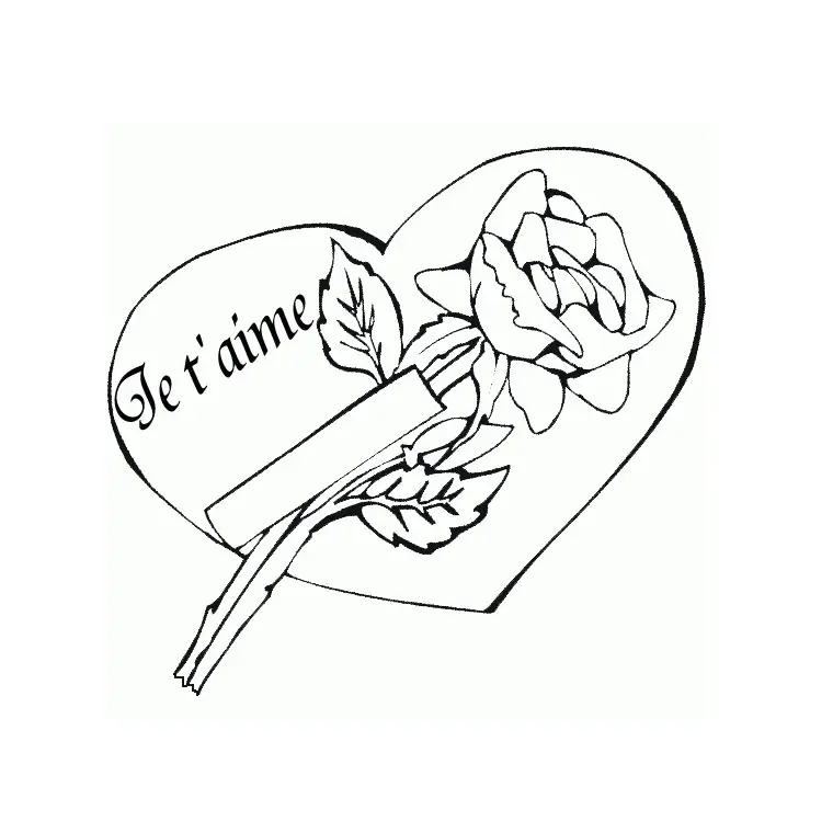 Coloriage Cœur Je T Aime - Saint-Valentin à imprimer