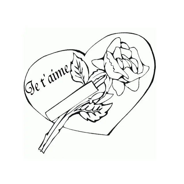 Coloriage Cœur Je T Aime - Saint-Valentin à imprimer