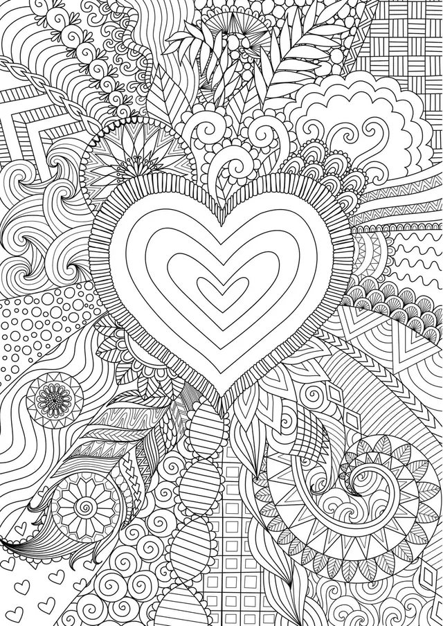Coloriage Cœur Mandala Fête Des Mères - Fête des mères à imprimer