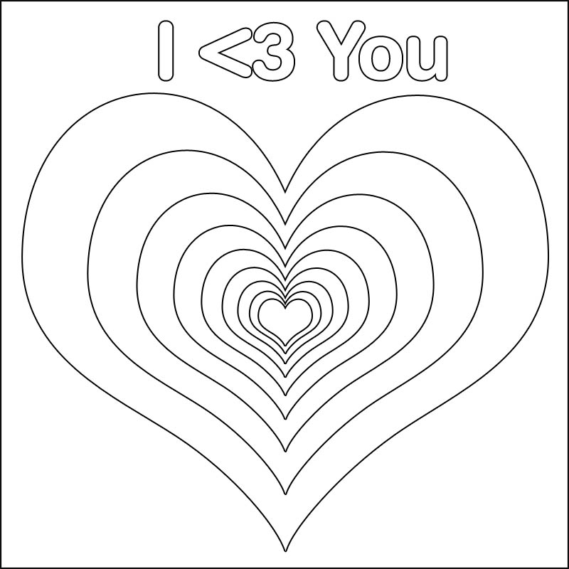 Coloriage Cœur Saint Valentin avec motifs délicats - Coeur à imprimer