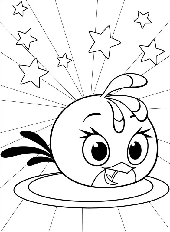 Coloriage Angry Birds Stella - Étoiles Magiques - Angry birds à imprimer