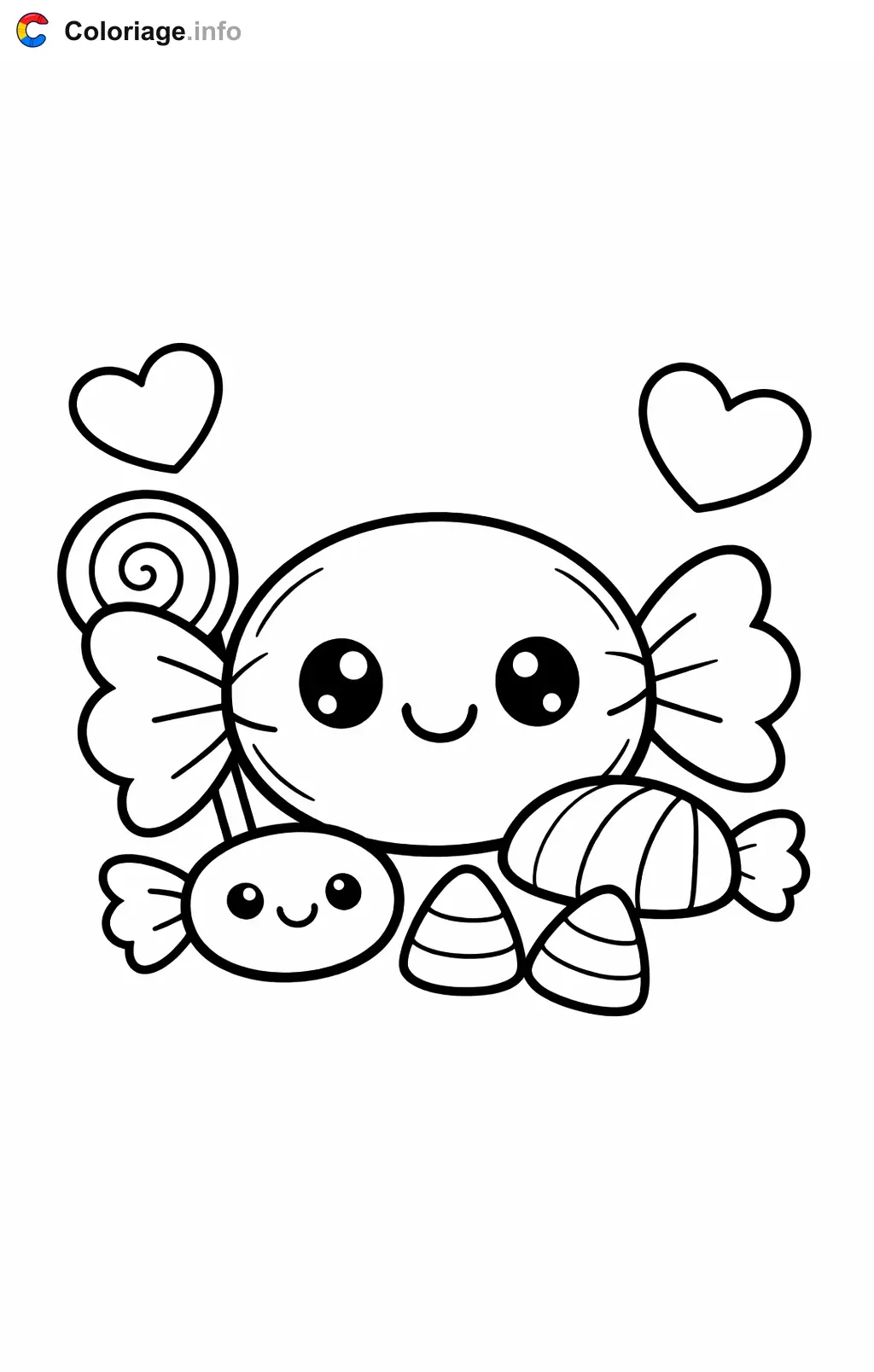 Coloriage Bonbons simple - Bonbons à imprimer
