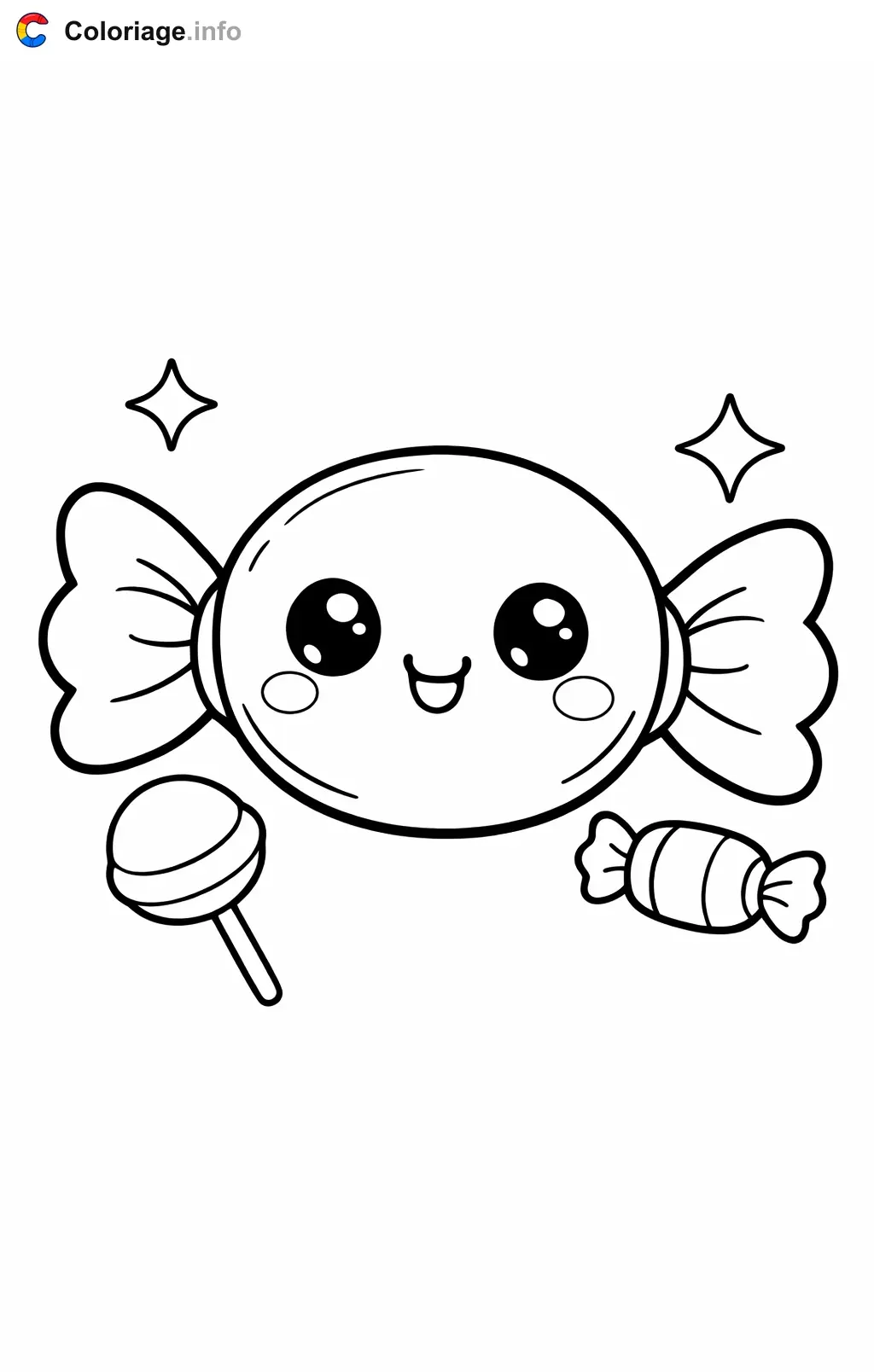 Coloriage Bonbons variante - Bonbons à imprimer