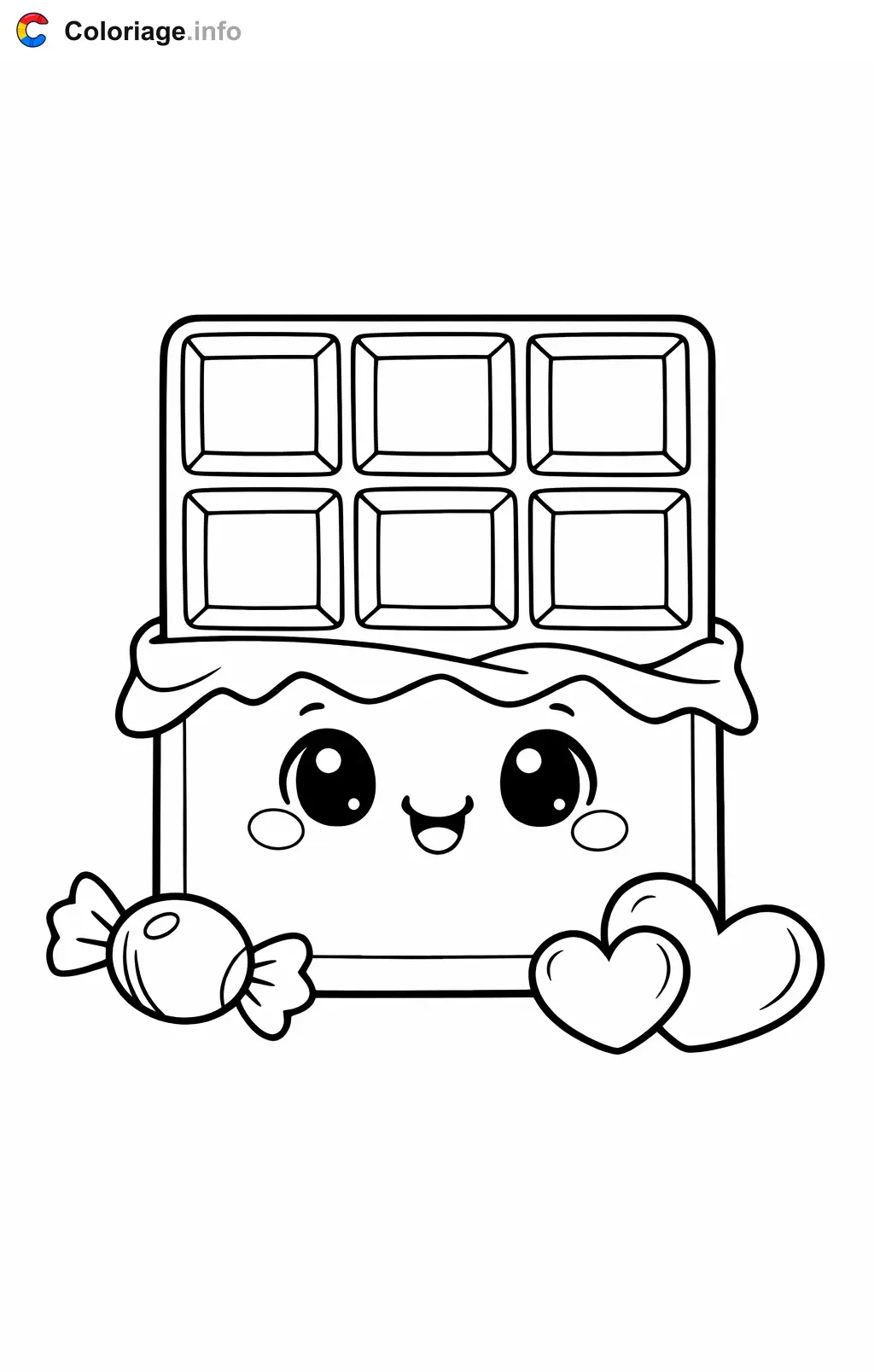 Coloriage Chocolat avec accessoires - Chocolat à imprimer