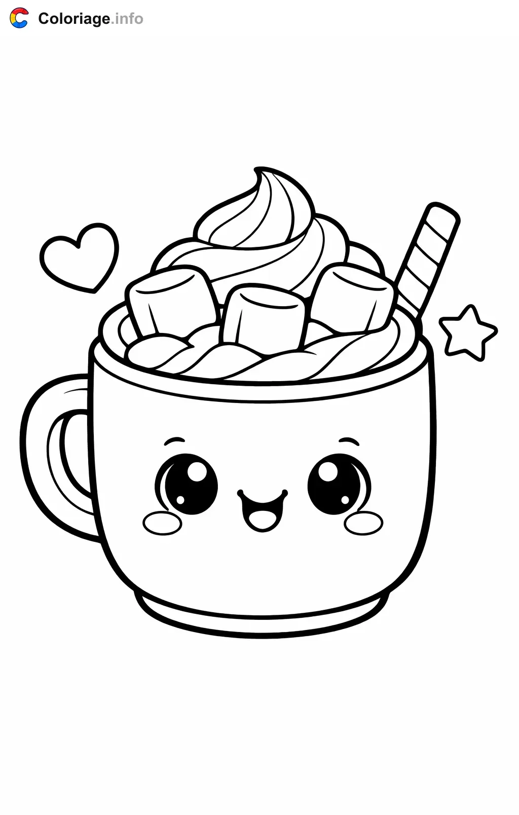 Coloriage Chocolat chocolat chaud gourmand - Chocolat à imprimer