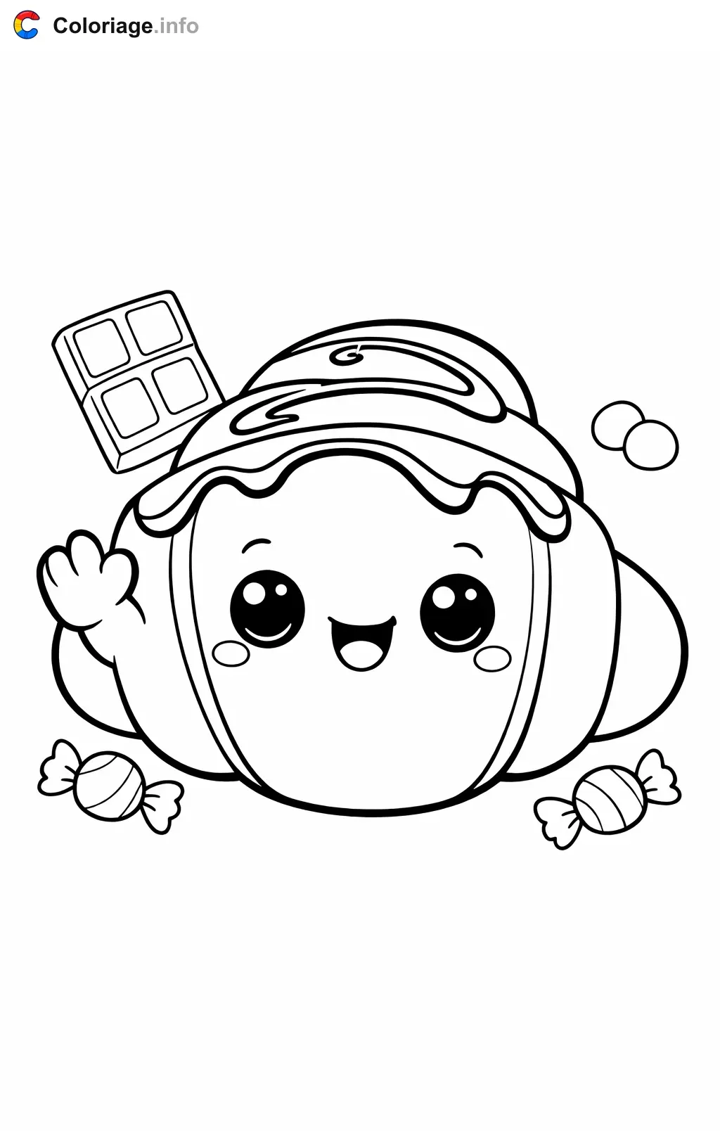 Coloriage Chocolat croissant au chocolat - Chocolat à imprimer