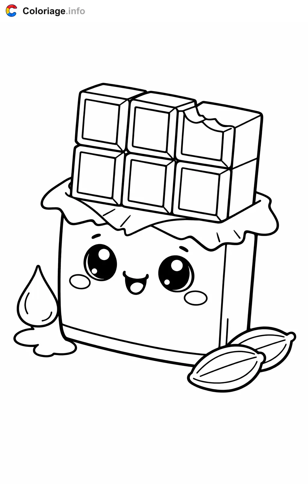 Coloriage Chocolat de trois quarts - Chocolat à imprimer