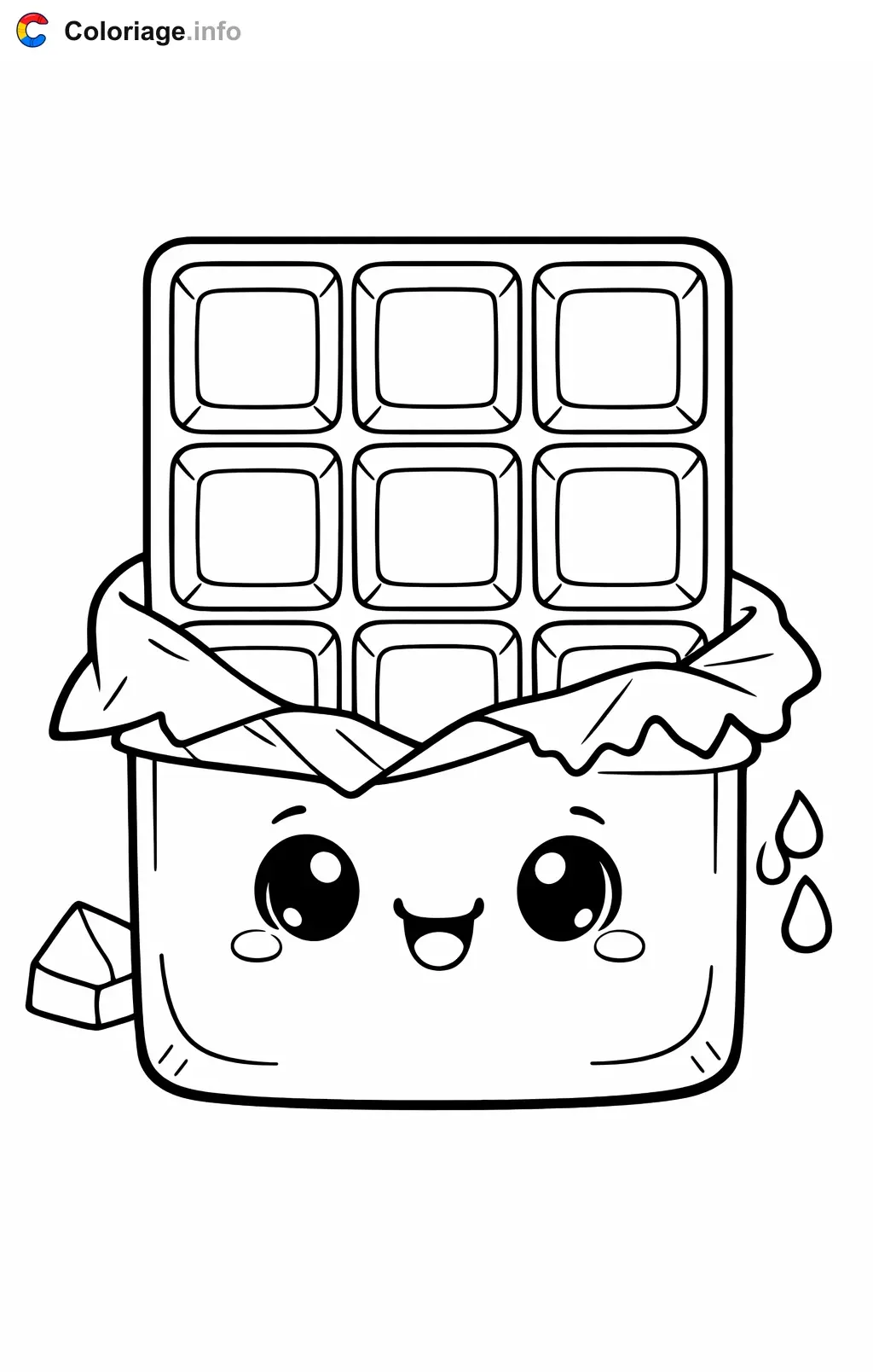 Coloriage Chocolat grand format - Chocolat à imprimer