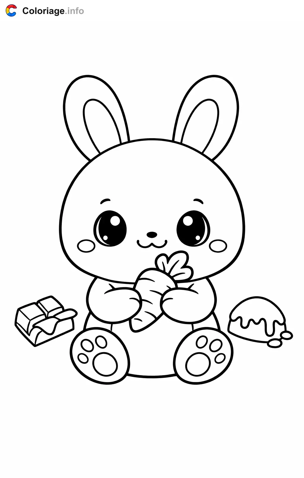Coloriage Chocolat lapin en chocolat - Chocolat à imprimer