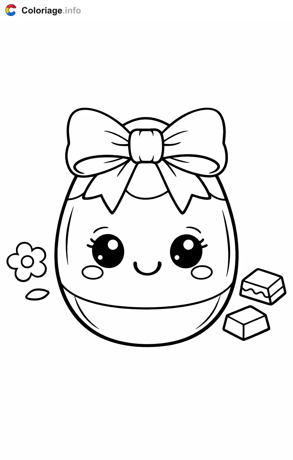 Coloriage Chocolat œuf de Pâques - Chocolat à imprimer