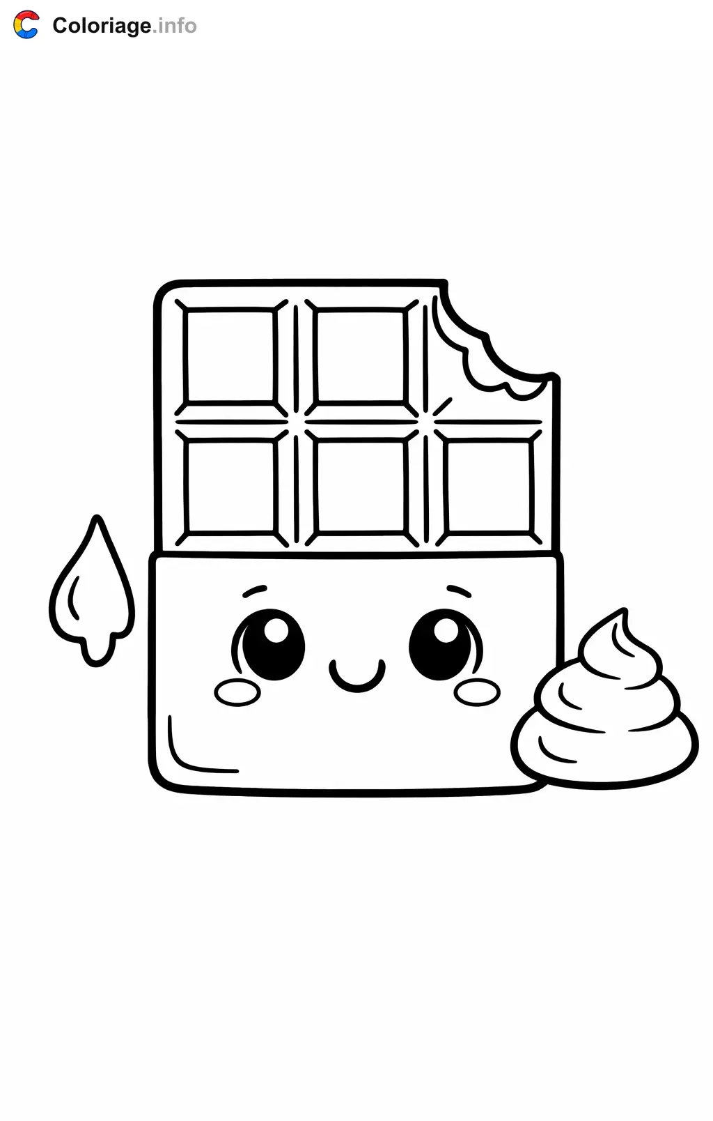 Coloriage Chocolat simple - Chocolat à imprimer
