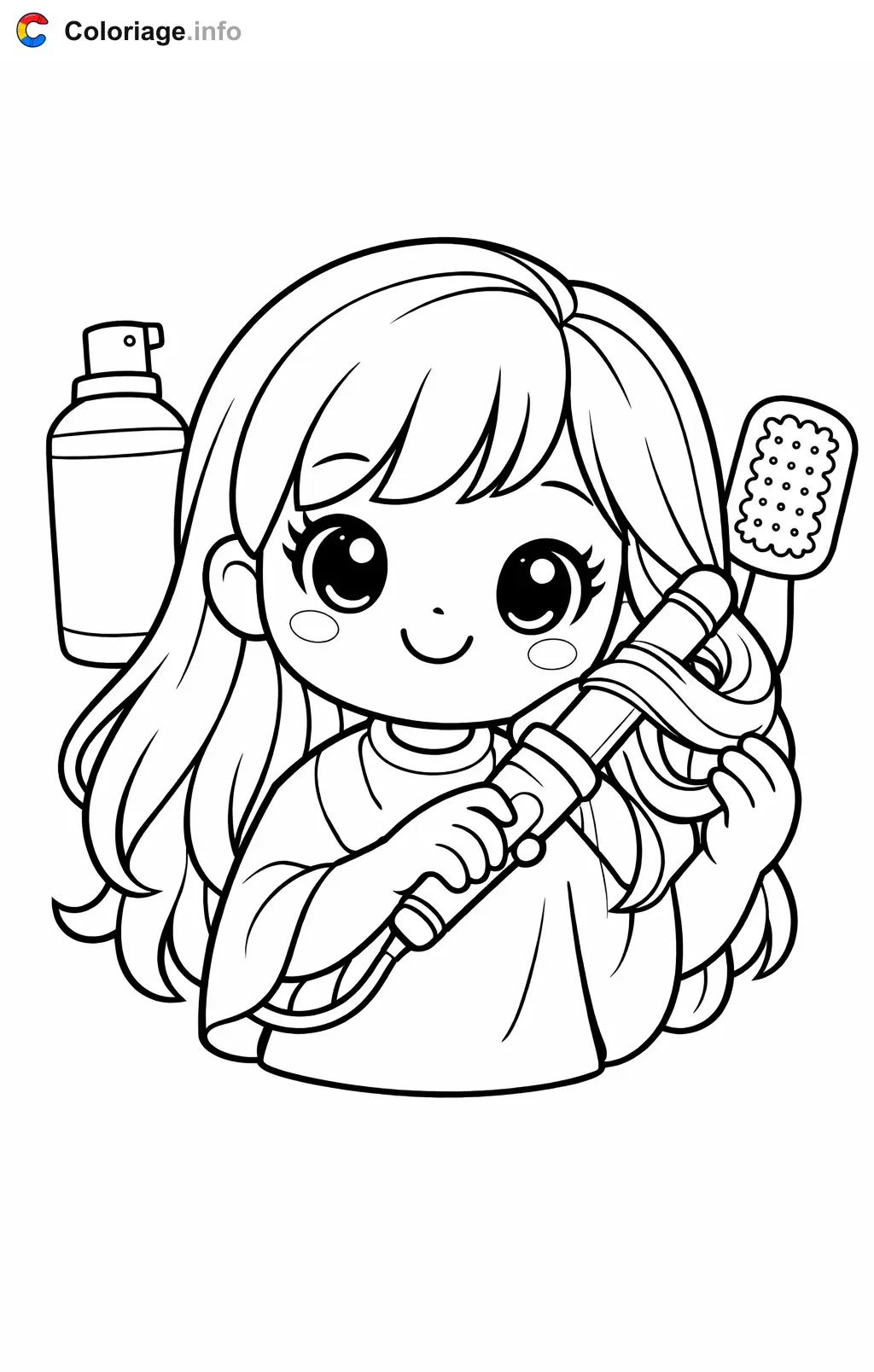 Coloriage Coiffeur qui boucle les cheveux - Coiffeur à imprimer