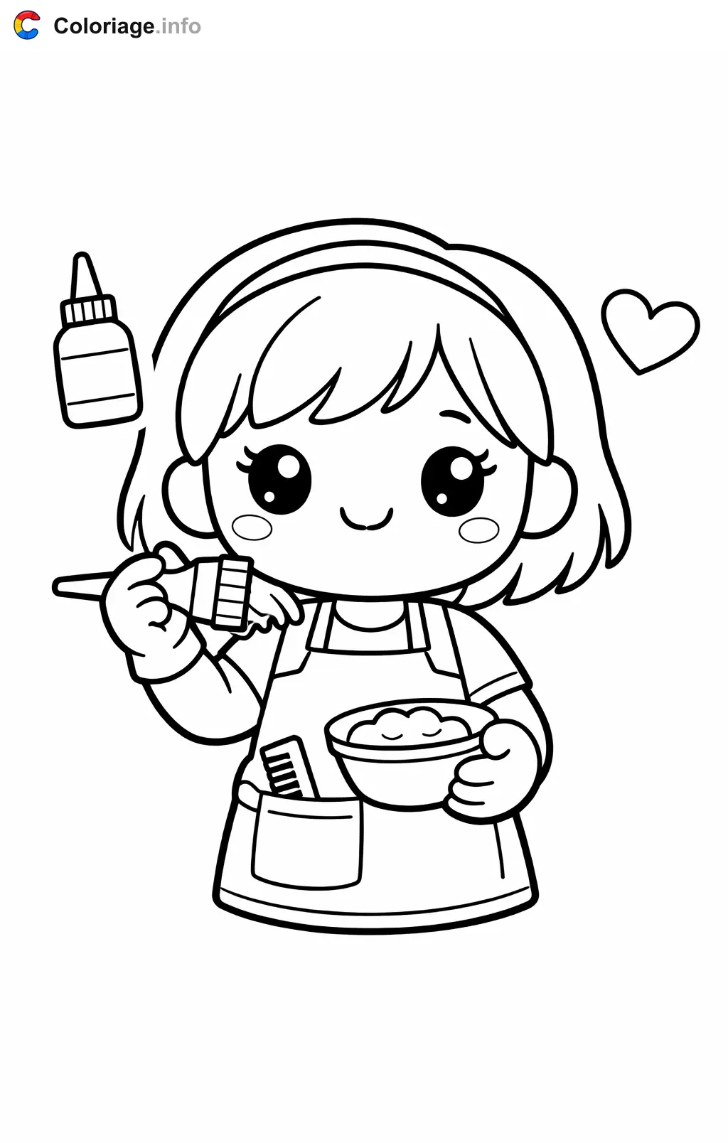 Coloriage Coiffeur qui colore les cheveux - Coiffeur à imprimer