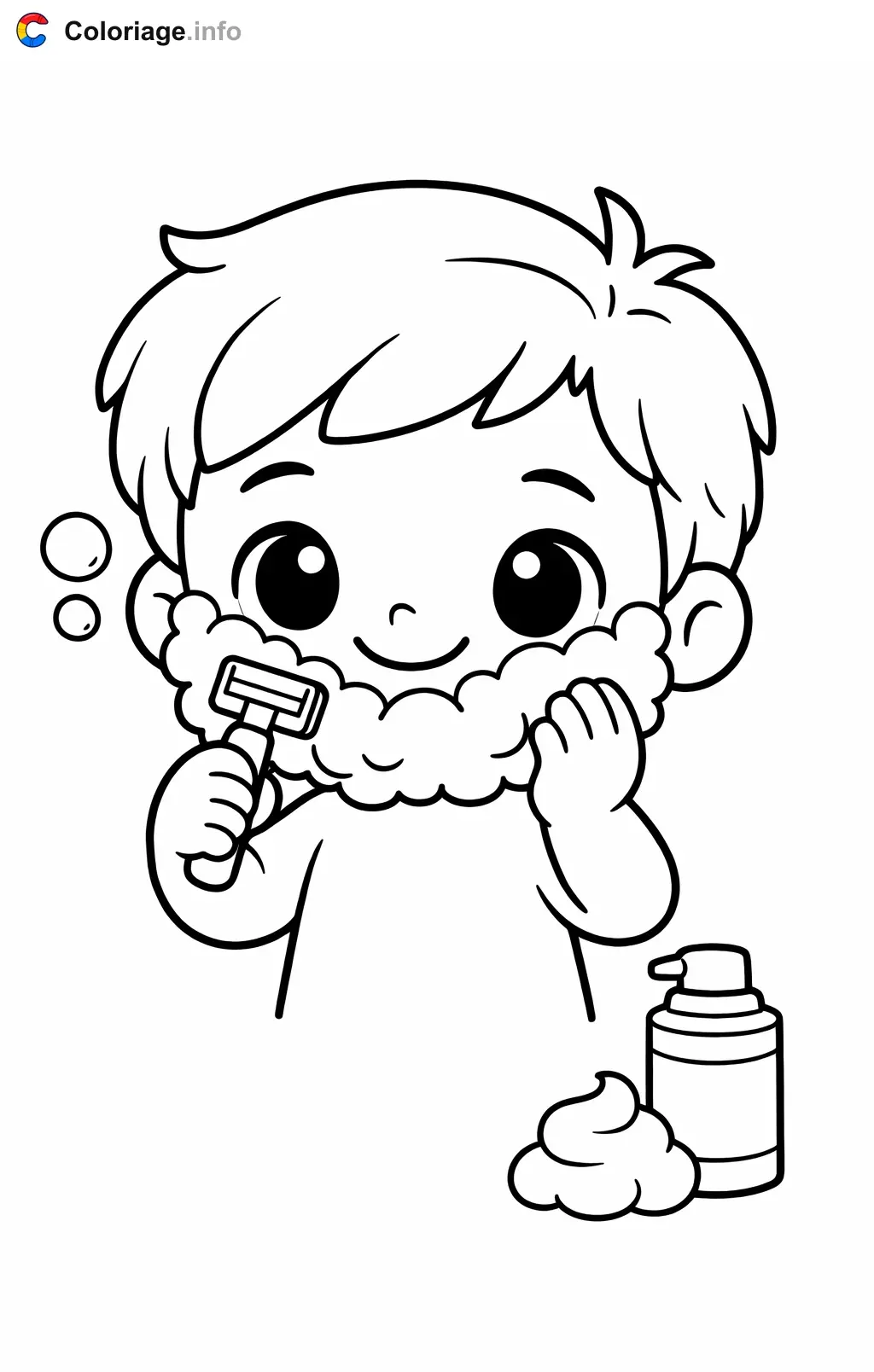 Coloriage Coiffeur qui rase la barbe - Coiffeur à imprimer