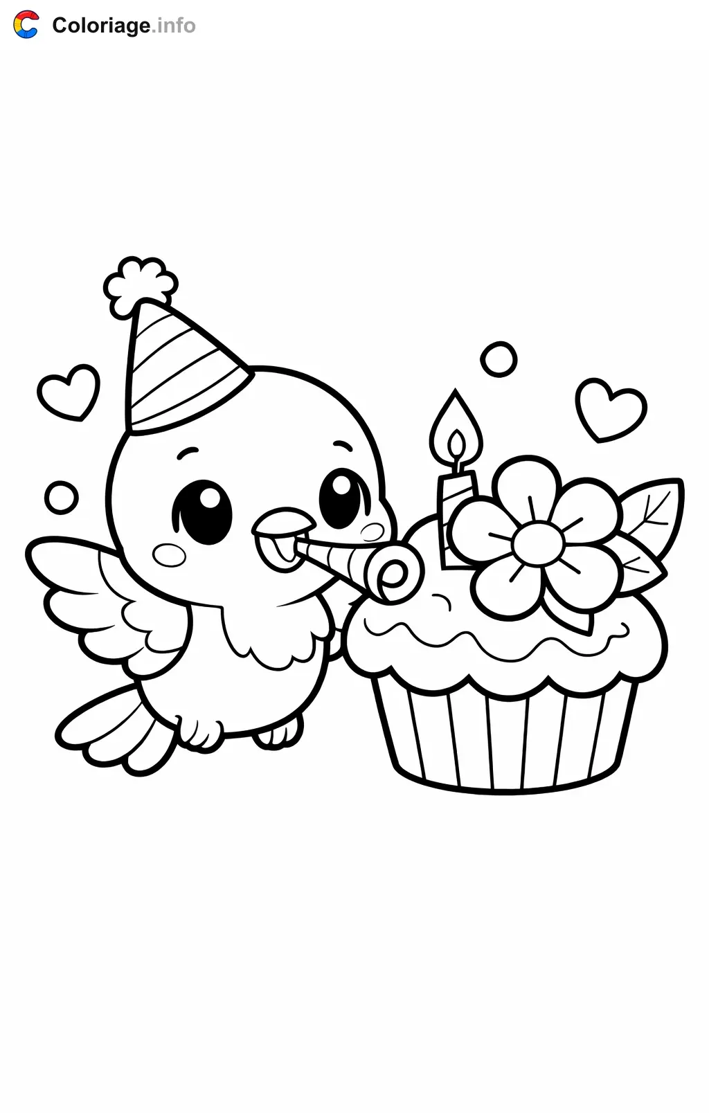 Coloriage Colibri pour son anniversaire - Colibri à imprimer