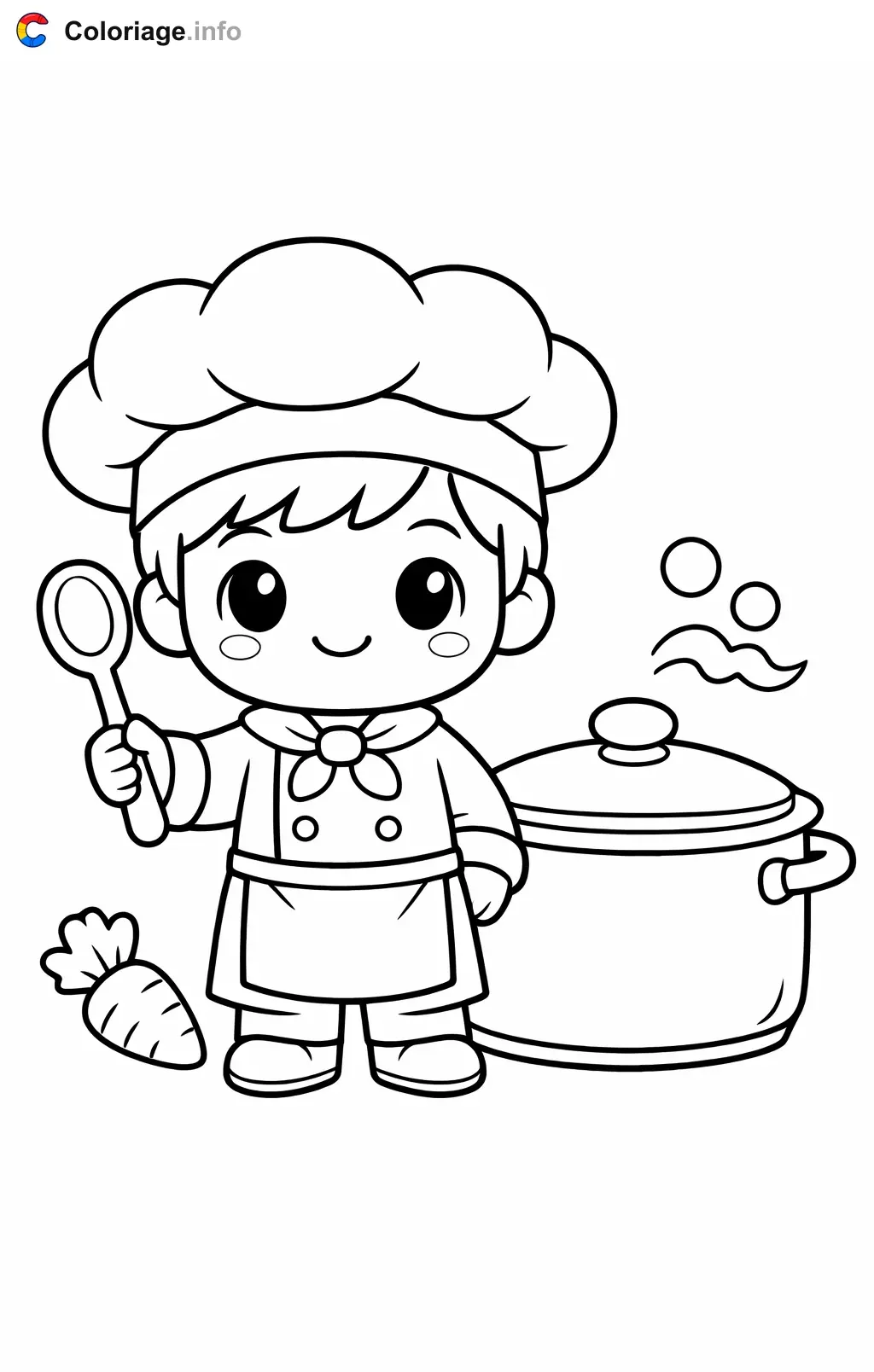 Chef with Cooking Accessories coloring page to print