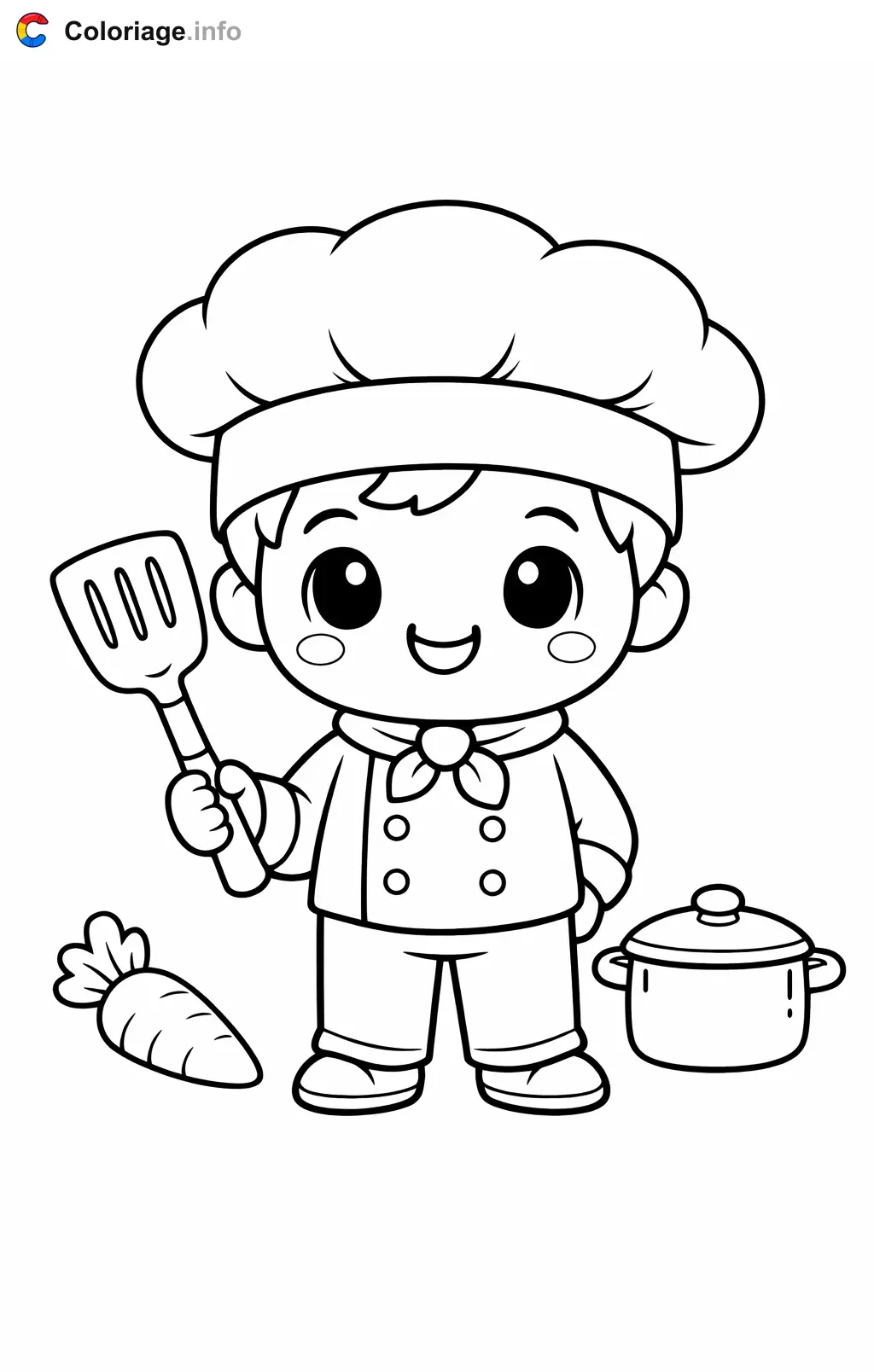 Chef Facing Forward coloring page to print
