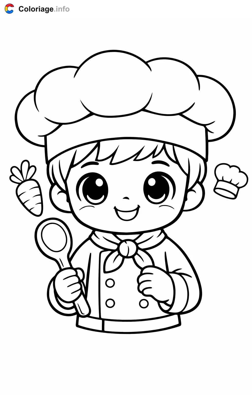 Chef Portrait coloring page to print