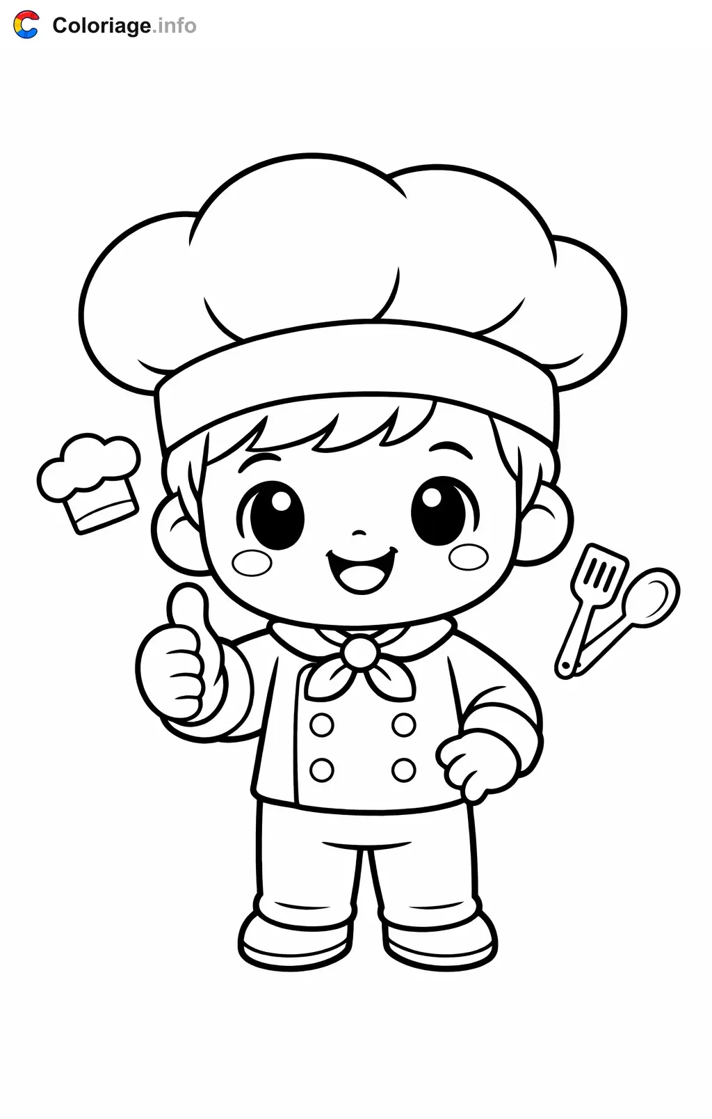 Chef with a Thumbs Up coloring page to print