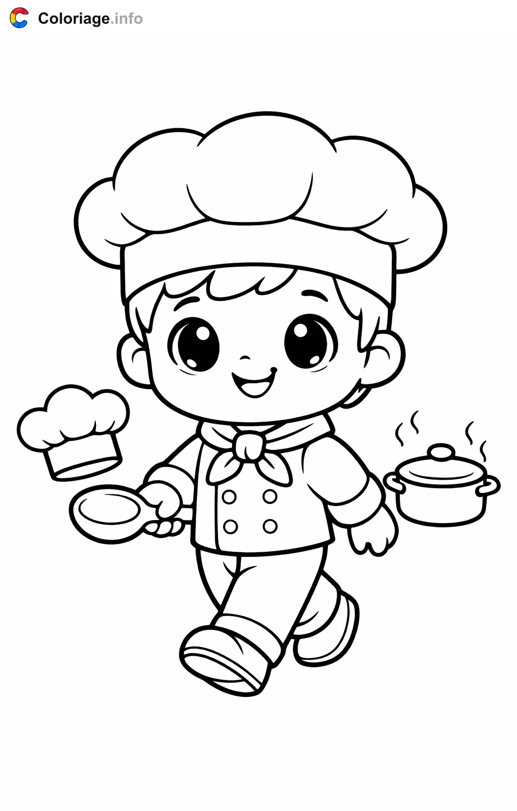 Walking Chef coloring page to print