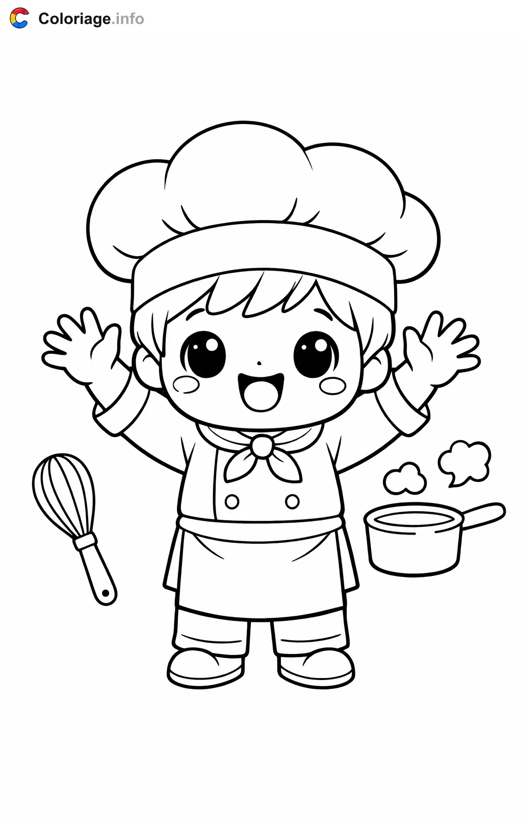 Happy Chef coloring page to print