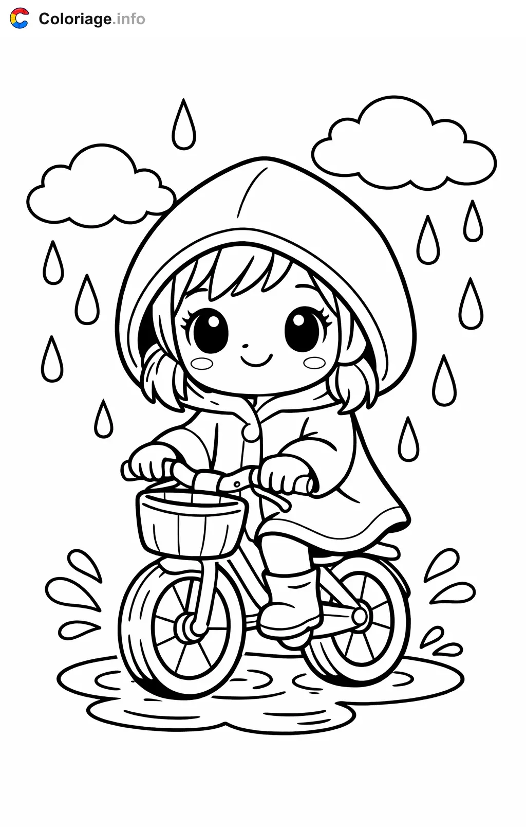 Coloriage Cyclisme sous la pluie - Cyclisme à imprimer