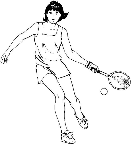 Coloriage D'Une Joueuse De Tennis - Tennis à imprimer