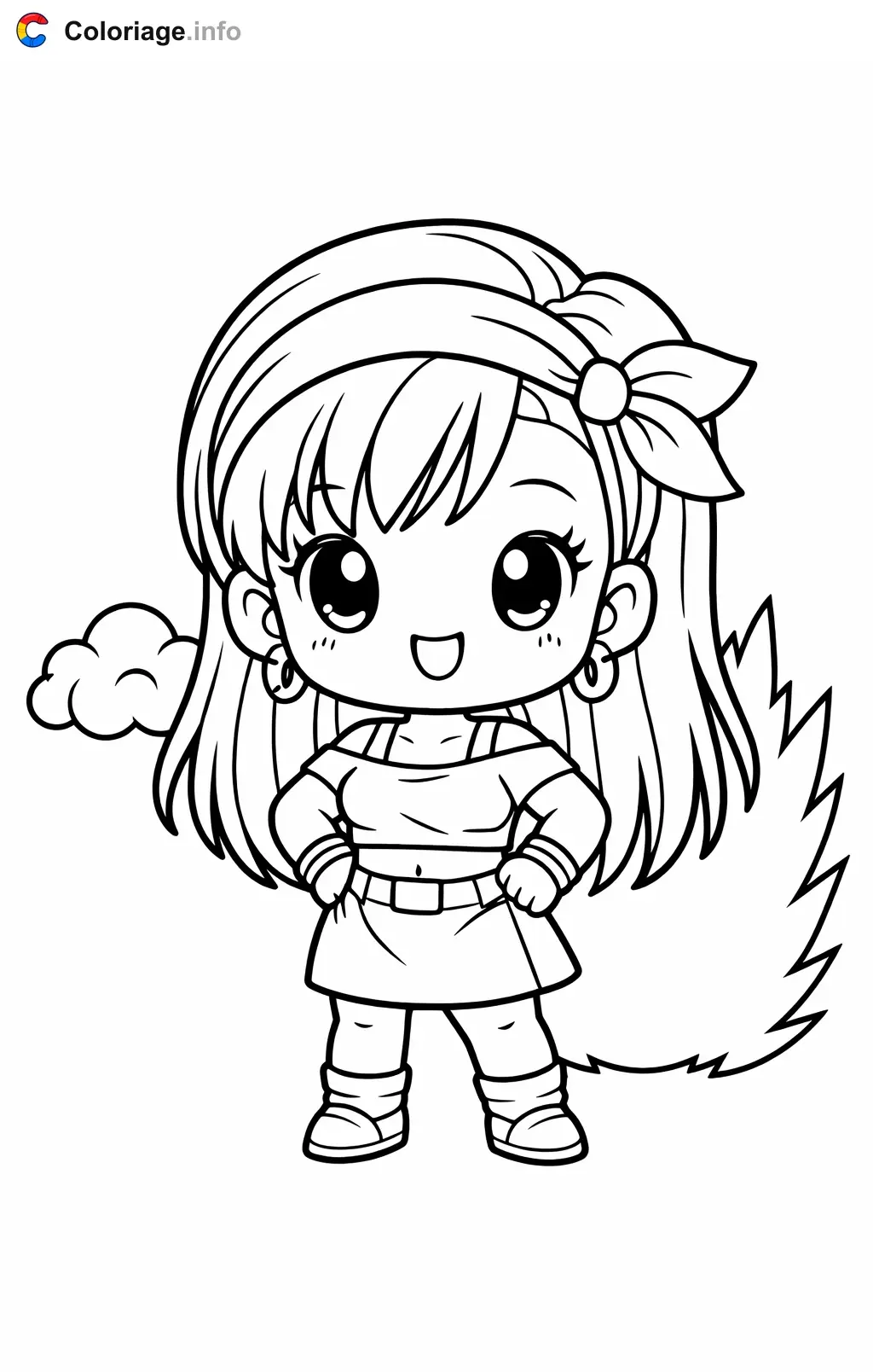 Coloriage Bra dans Dragon Ball Z - Dragon Ball Z (DBZ) à imprimer