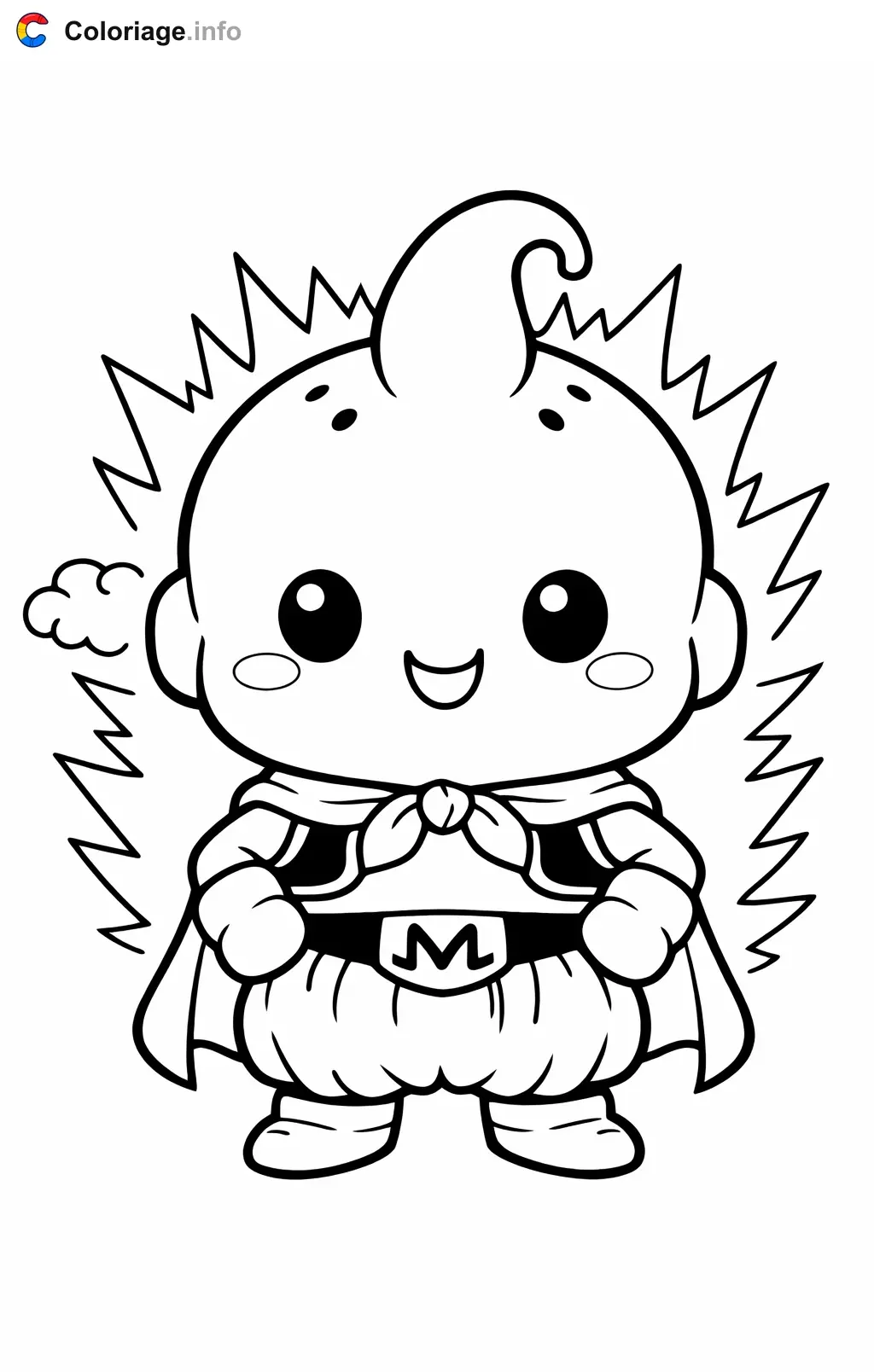 Coloriage Buïbuï dans Dragon Ball Z - Dragon Ball Z (DBZ) à imprimer