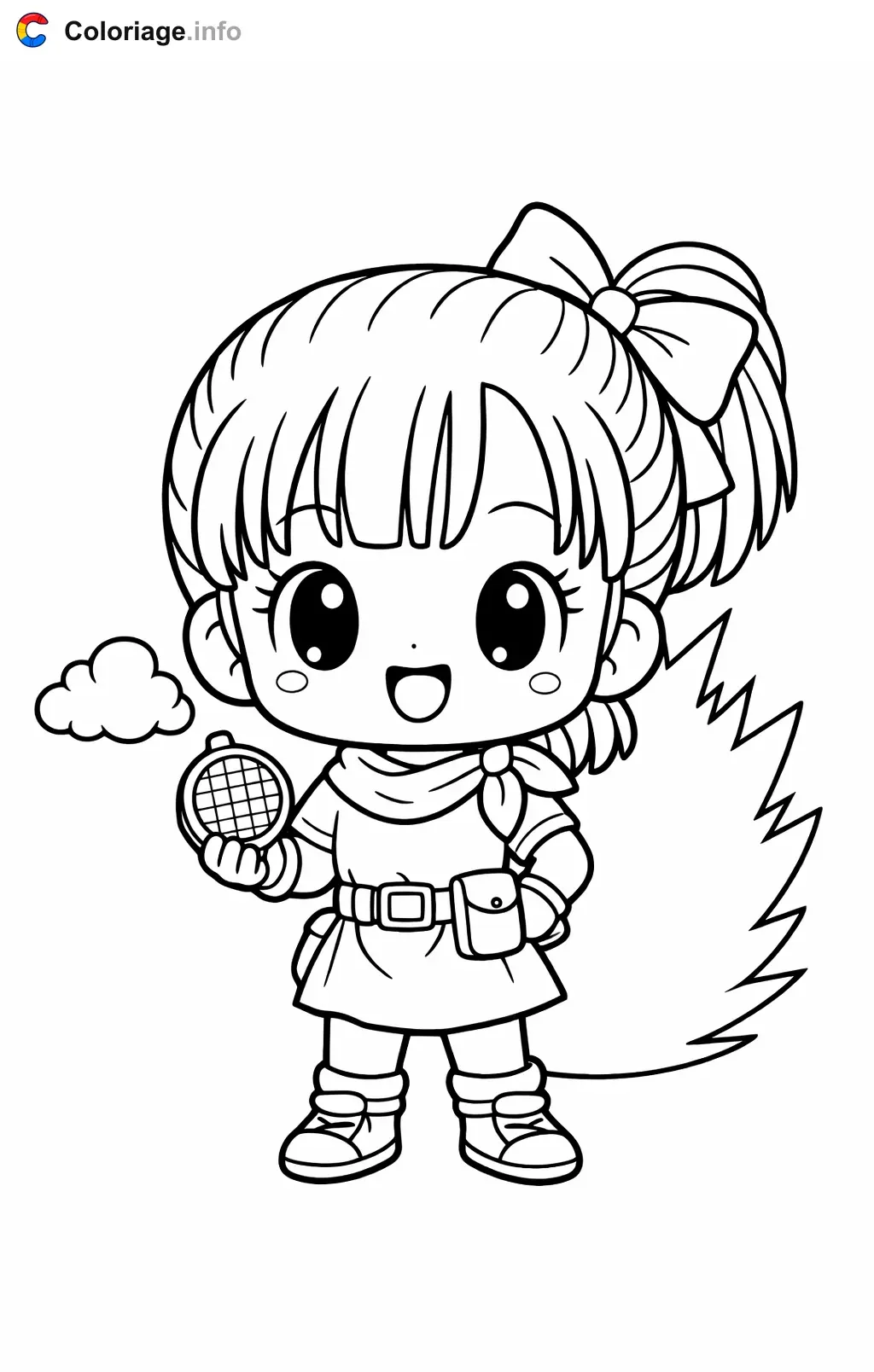 Coloriage Bulma dans Dragon Ball Z - Dragon Ball Z (DBZ) à imprimer