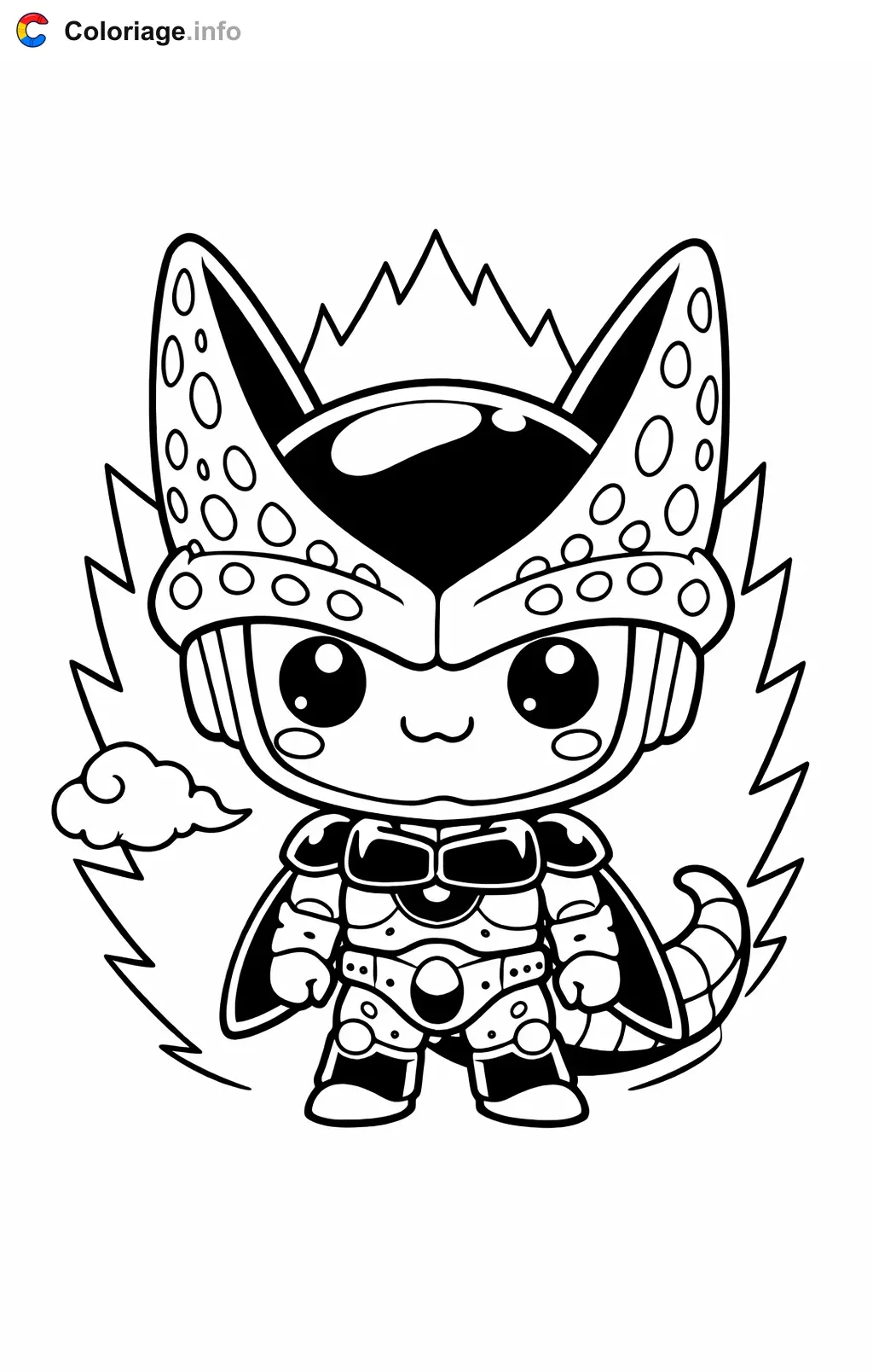 Coloriage Cell dans Dragon Ball Z - Dragon Ball Z (DBZ) à imprimer