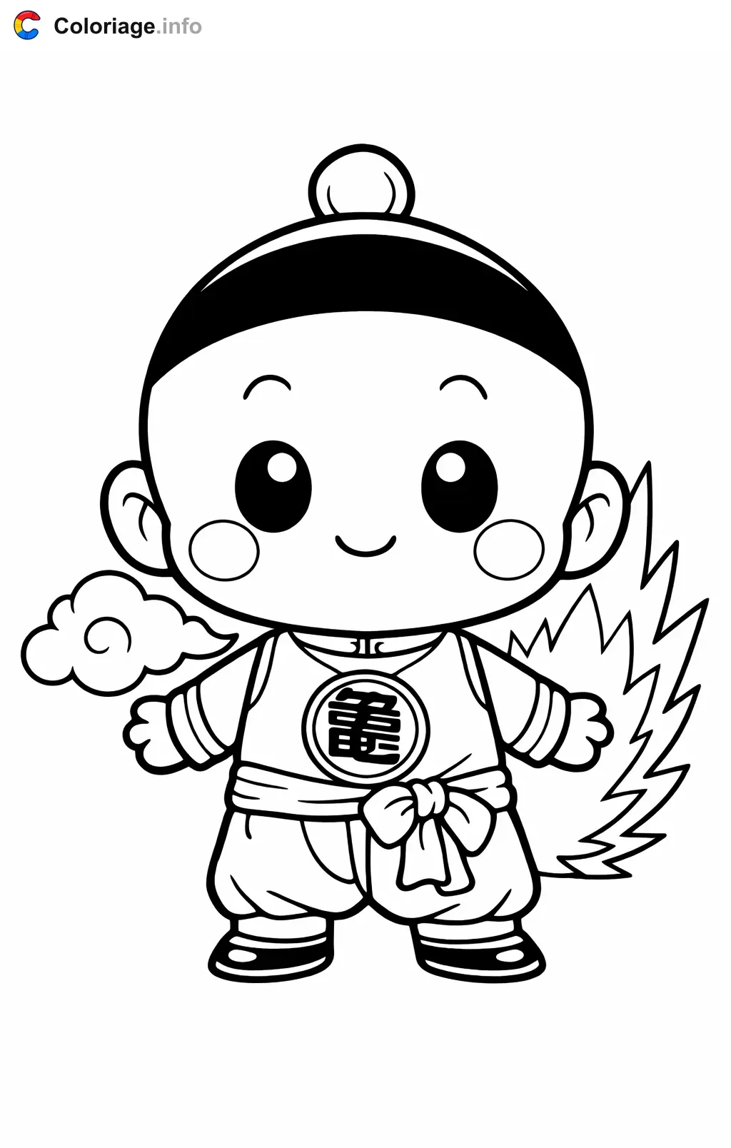 Coloriage Chaozu dans Dragon Ball Z - Dragon Ball Z (DBZ) à imprimer