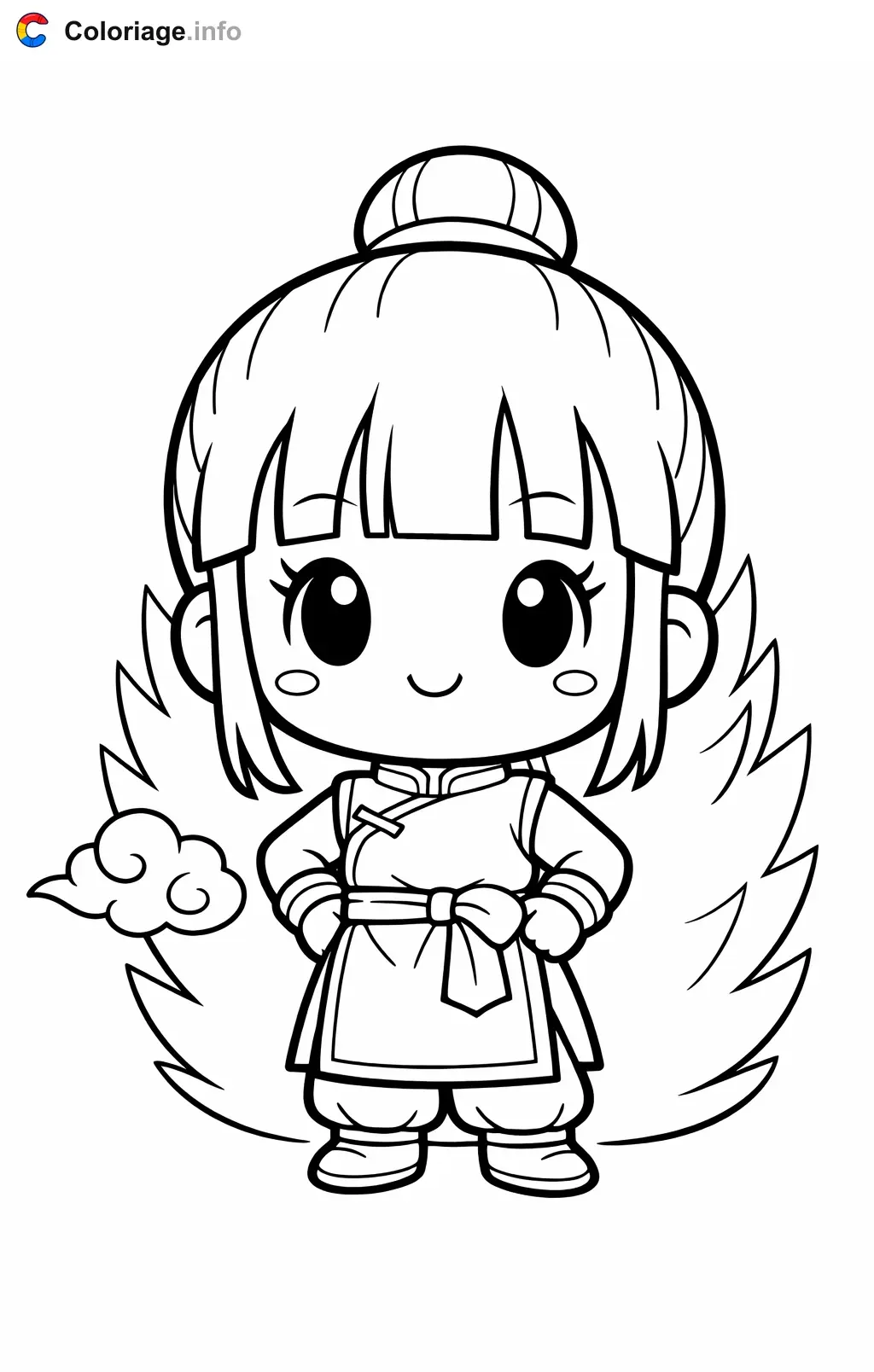 Coloriage Chichi dans Dragon Ball Z - Dragon Ball Z (DBZ) à imprimer