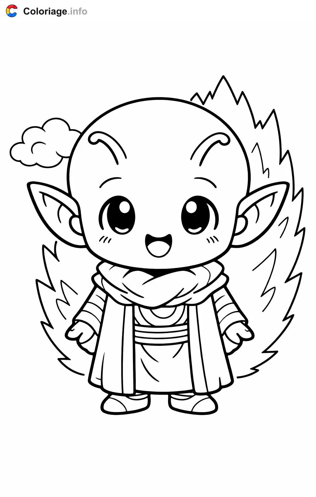 Coloriage Dende dans Dragon Ball Z - Dragon Ball Z (DBZ) à imprimer