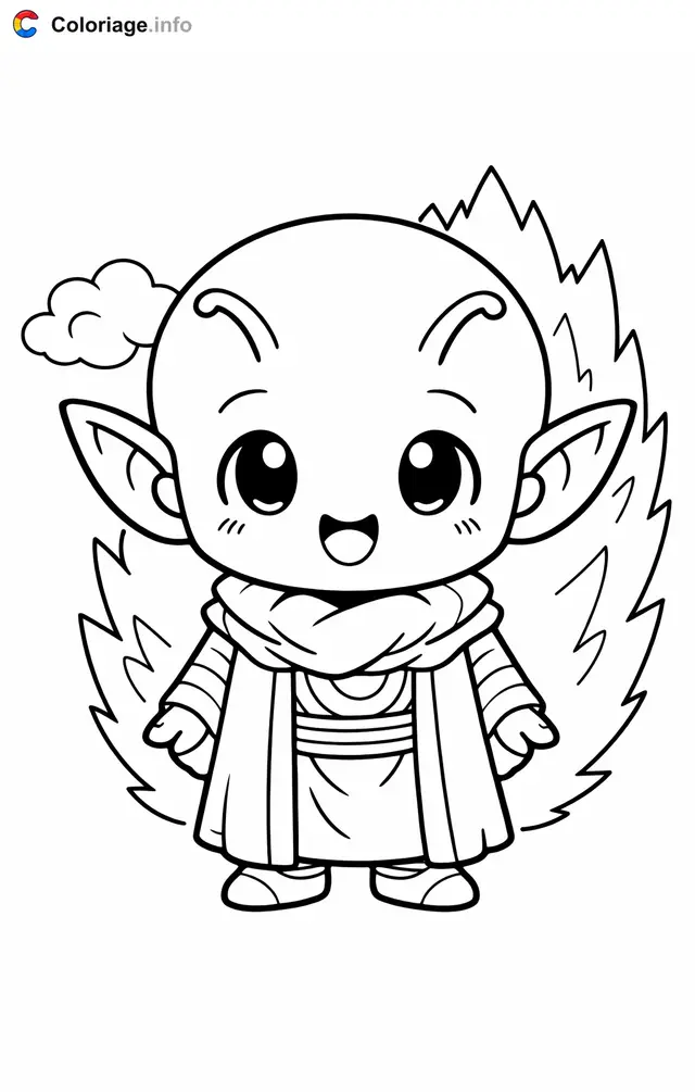 Coloriage Dende dans Dragon Ball Z - Dragon Ball Z (DBZ) à imprimer